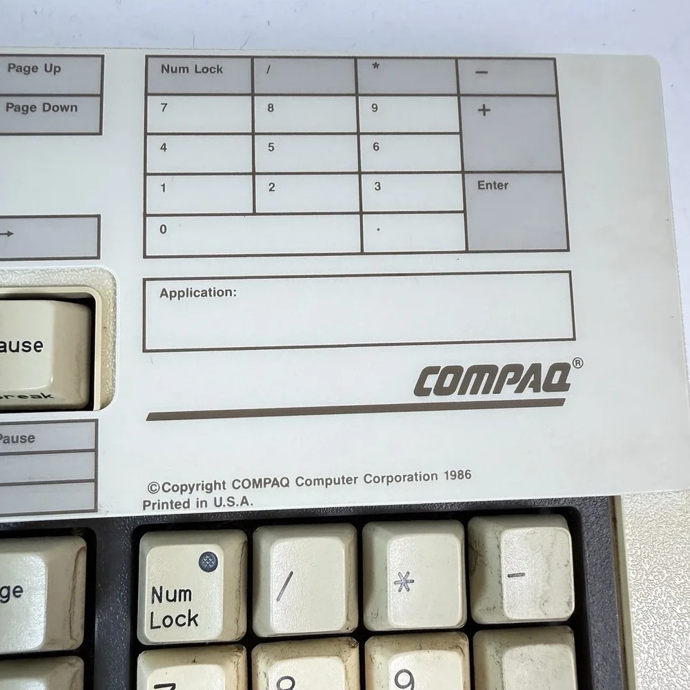 Vintage Compaq Enhanced Wired Standard Keyboard QWERTY W/ Template USA